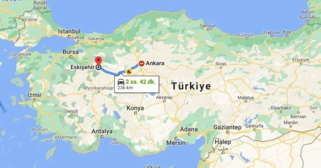 Ankara Eskişehir arası kaç kilometre